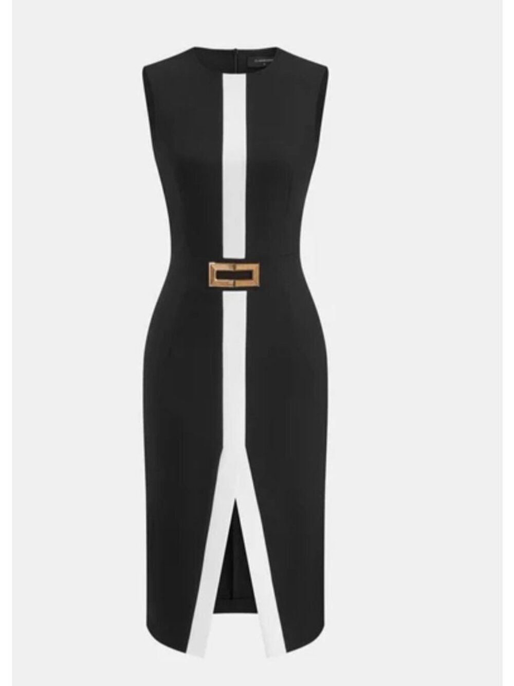 Commense Women's Sleeveless Metal Detail Bodycon Midi Dress Size S